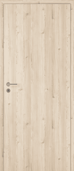 Stumpf einschlagende DURAT® Innentür Lärche Natur L-Struktur längs mit Zarge