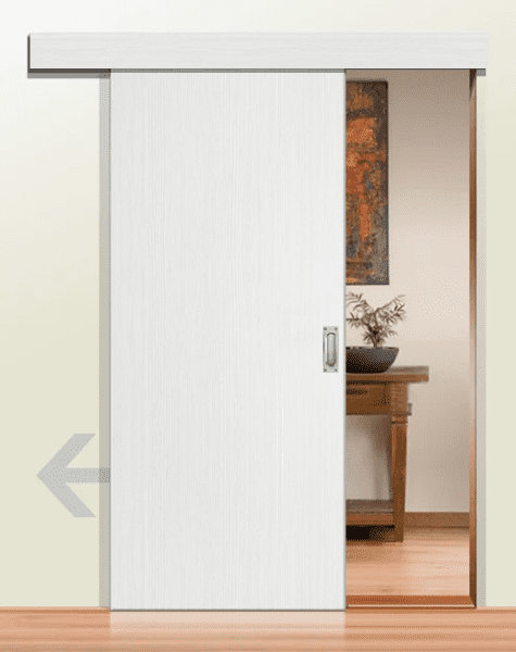 DURAT® Schiebetür Pino weiß L-Struktur längs