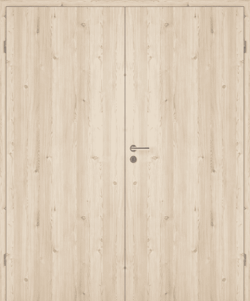 DURAT® Lärche Natur L-Struktur längs Innentür zweiflügelig mit Zarge