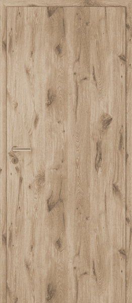 Stumpf einschlagende DURAT® Innentür Nordische Wildeiche Struktur längs mit Zarge