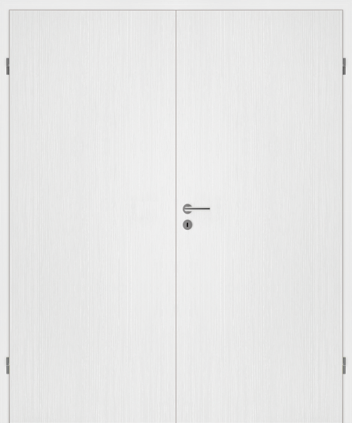 DURAT® Pino weiß L-Struktur längs Innentür zweiflügelig mit Zarge