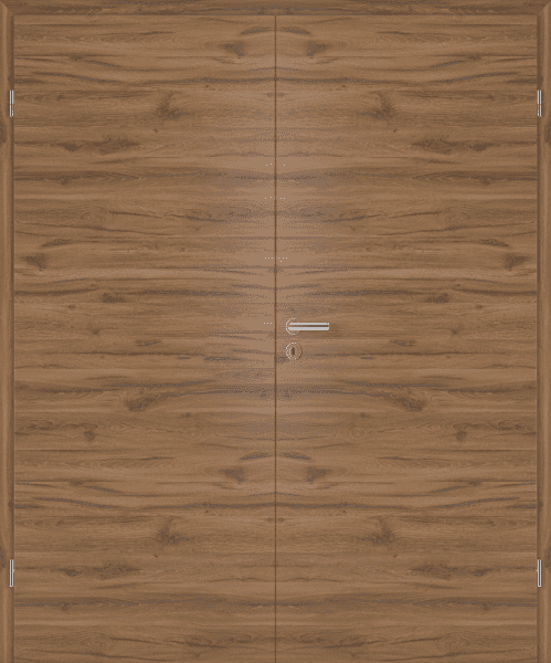 DURAT® Allgäueiche Struktur quer Innentür zweiflügelig mit Zarge