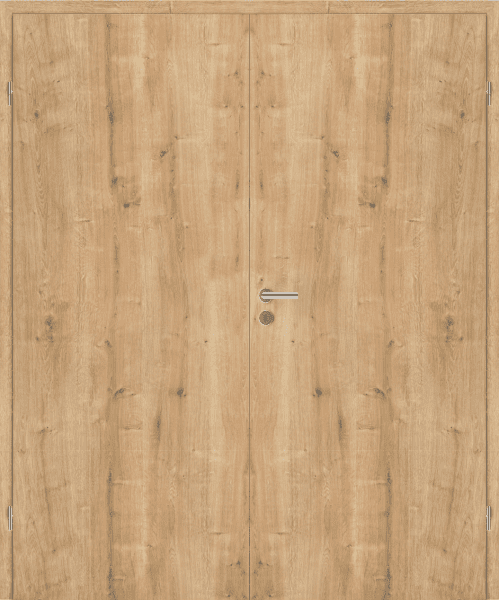 DURAT® Asteiche Struktur längs Innentür zweiflügelig mit Zarge