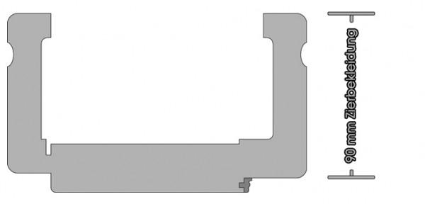 Weißlack Zarge Profilkante 90mm