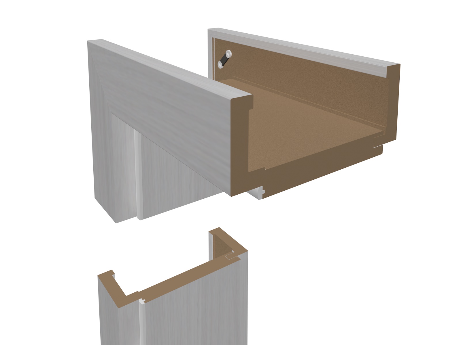 Wohnungseingangszarge CPL Eiche weiß eckige Designkante - Topdoors
