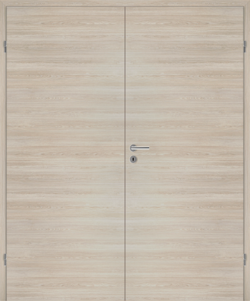 DURAT® Eiche grau Struktur quer Innentür zweiflügelig mit Zarge