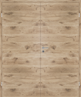 DURAT® Nordische Wildeiche Struktur quer Innentür zweiflügelig mit Zarge