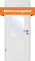 Weißlack Design Stiltür Emilia 2LA – Komplettpaket mit Zarge & Buntbart-Griff