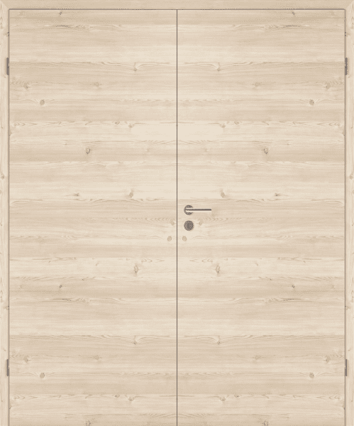 DURAT® Lärche Natur L-Struktur quer Innentür zweiflügelig mit Zarge