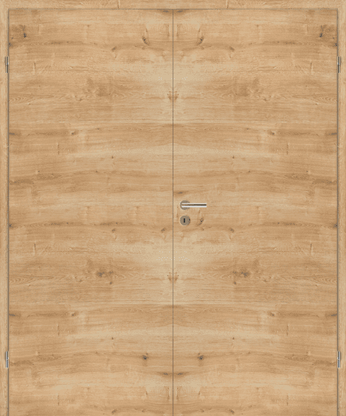 DURAT® Asteiche Struktur quer Innentür zweiflügelig mit Zarge