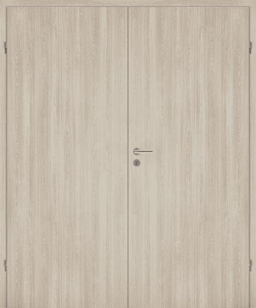 DURAT® Eiche grau Struktur längs Innentür zweiflügelig mit Zarge