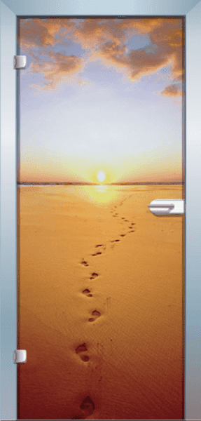 Ganzglastür Color Sandwalk